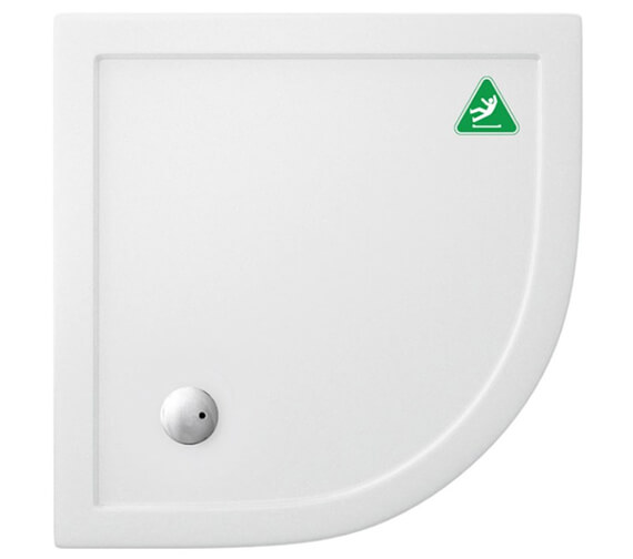 Crosswater Quadrant 35mm Anti-Slip Acrylic White Shower Tray