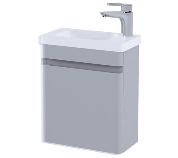 RAK Resort Wall Hung 450mm Wide Cloakroom Matt White Vanity Unit With Basin