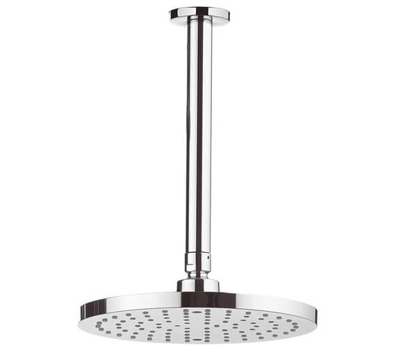 Crosswater Fusion Round Fixed Chrome Shower Head With 200mm Ceiling Arm