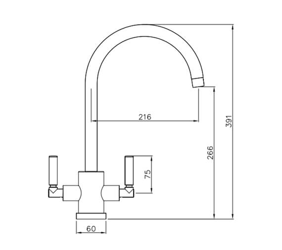 Abode Atlas Monobloc Deck Mounted Kitchen Mixer Tap - AT1053