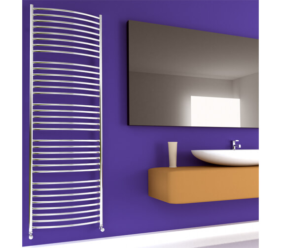 SBH Jumbo Curve Dual Fuel Towel Radiator 600mm x 1800mm SS702