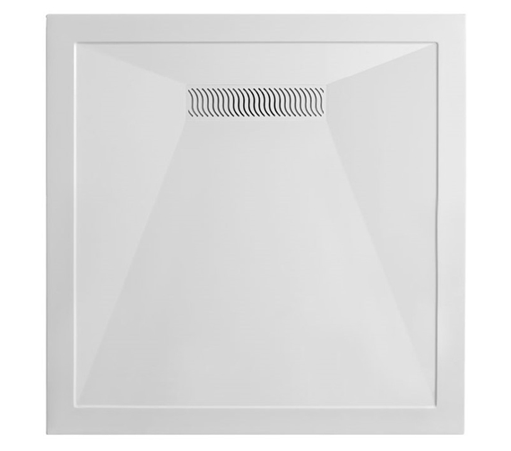 Crosswater 900mm Square White Shower Tray With Linear Waste - LN000S900