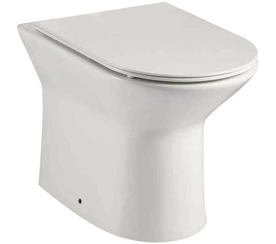 Joseph Miles Life Rimless 360mm White Back To Wall WC Pan With Soft Close Seat