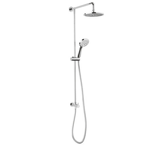 Crosswater Fusion Shower Diverter With Fixed Head And Handset Kit Chrome