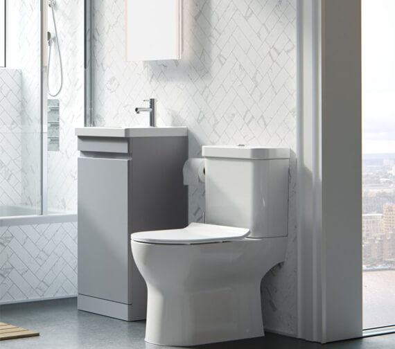 Saneux Air Close Coupled WC With Cistern And Soft Close Seat