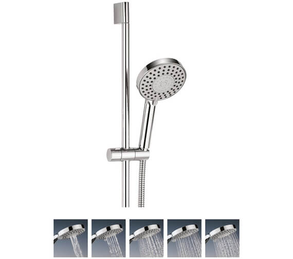 Crosswater Central Chrome Shower Kit With Five Spray Pattern Handset