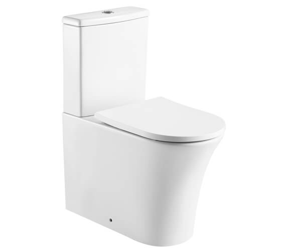 Kartell K-Vit Kameo Back-To-Wall White Rimless WC With Cistern And Seat