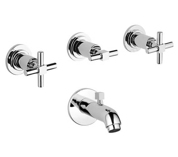 VitrA Uno 4 Hole Built-In Bath Shower Mixer Tap With Diverter - Exposed Part