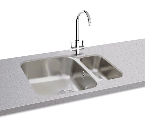 Carron Phoenix Zeta 150U Polished 1.5 Bowl Undermount Kitchen Sink