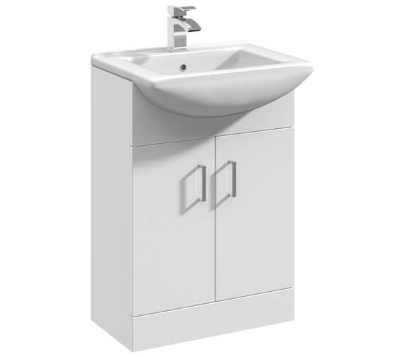Additional image of Nuie Mayford Two Door Floor Standing Gloss White Vanity And Basin