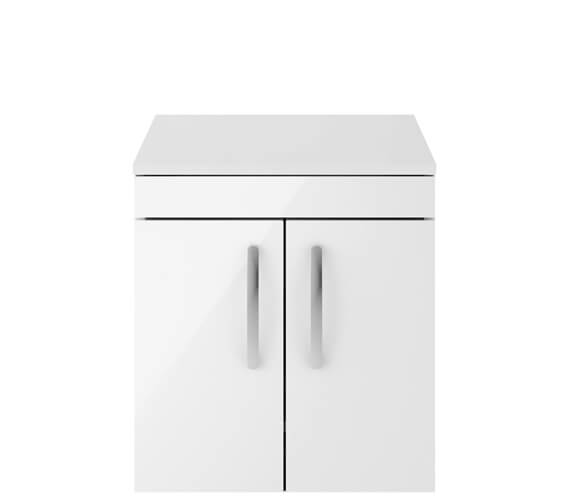 Nuie Athena Wall Hung 2 Door Vanity Unit With Worktop And Basin