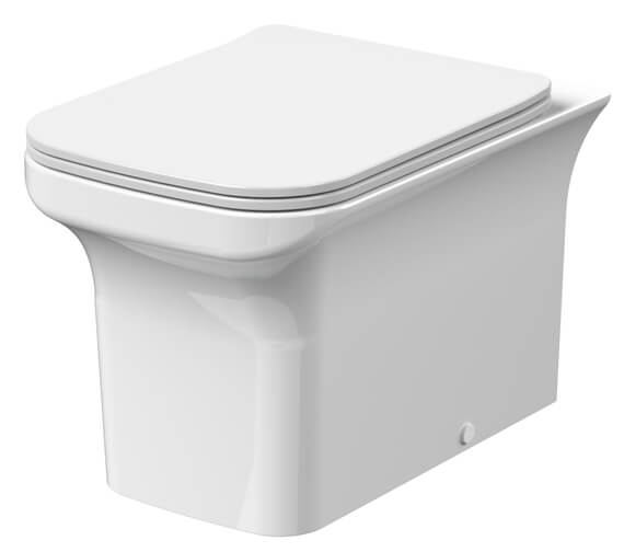 Nuie Ava 370 x 550mm White Rimless Square Back To Wall Pan And Seat