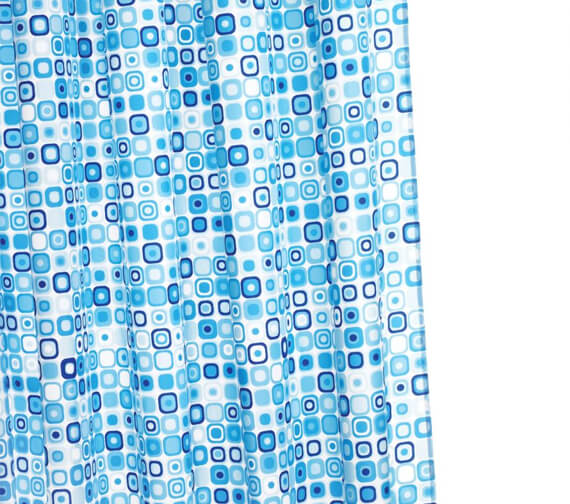 Croydex Geo Mosaic Textile Shower Curtain