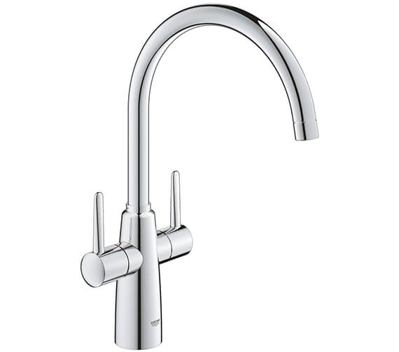 Grohe Ambi Contemporary 2 Handle Chrome Kitchen Sink Mixer Tap With Swivel Spout
