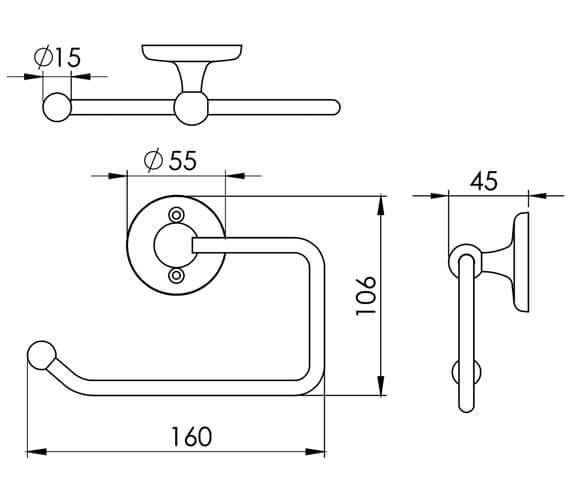 Roper Rhodes Avening Chrome Toilet Roll Holder - 4918.02.