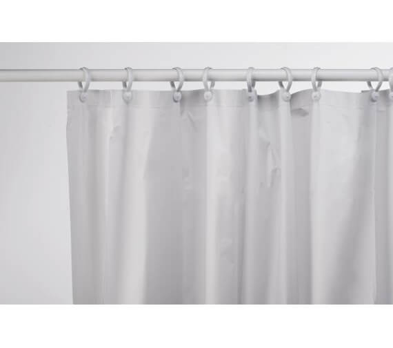 Croydex White Plain PVC Bath Shower Curtain