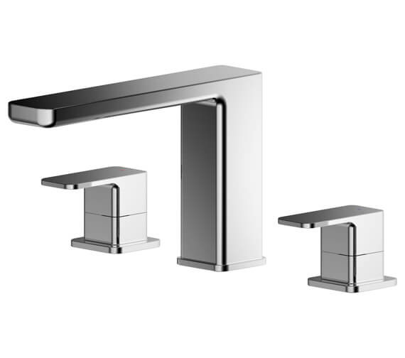 Nuie Windon Deck Mounted 3 Hole Bath Filler Tap Chrome