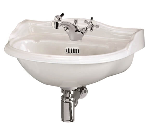 Hudson Reed Chancery 500 x 400mm Wall Hung 1 Tap Hole Basin White