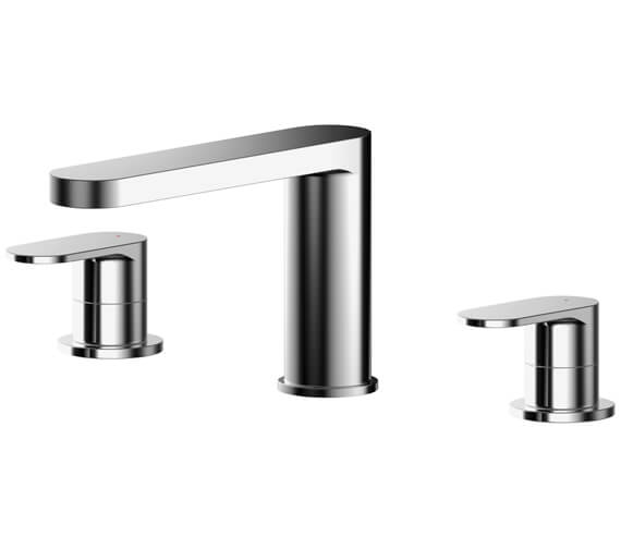 Nuie Binsey Deck Mounted 3 Hole Bath Filler Tap Chrome