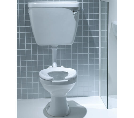 Lecico Atlas 320mm Height Low Level Infant School P Trap White WC Pan With Cistern And Seat