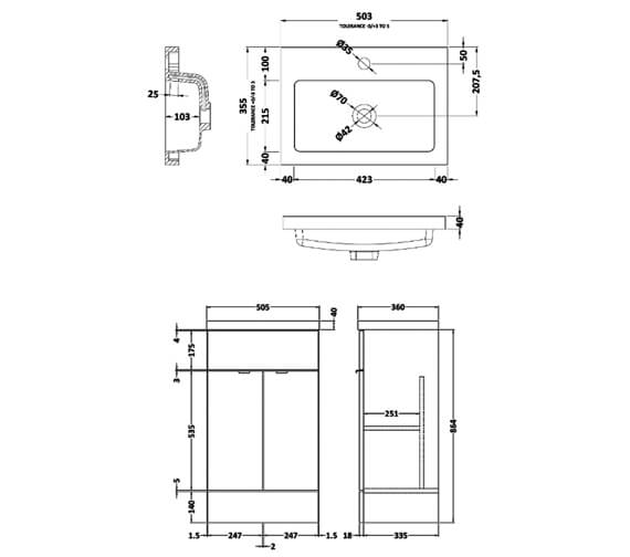 Hudson Reed Fusion 500mm 360mm Full Depth Floor-Standing Vanity Unit ...