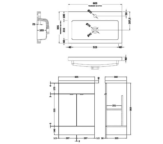 Hudson Reed Fusion 500mm 360mm Full Depth Floor-Standing Vanity Unit ...