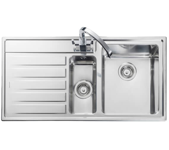 Rangemaster Rockford 985 x 508mm Micro-Sheen Finish Stainless Steel 1.5B Inset Kitchen Sink