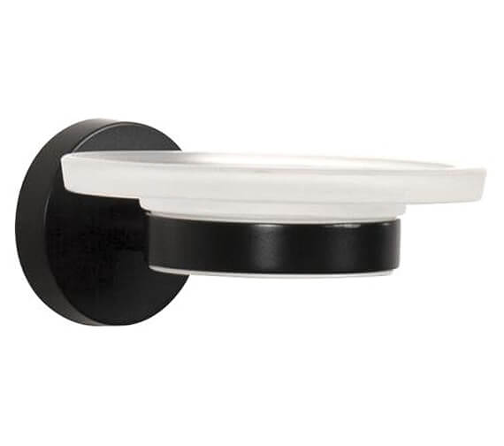 Croydex Flexi-Fix Epsom White Soap Dish With Black Holder