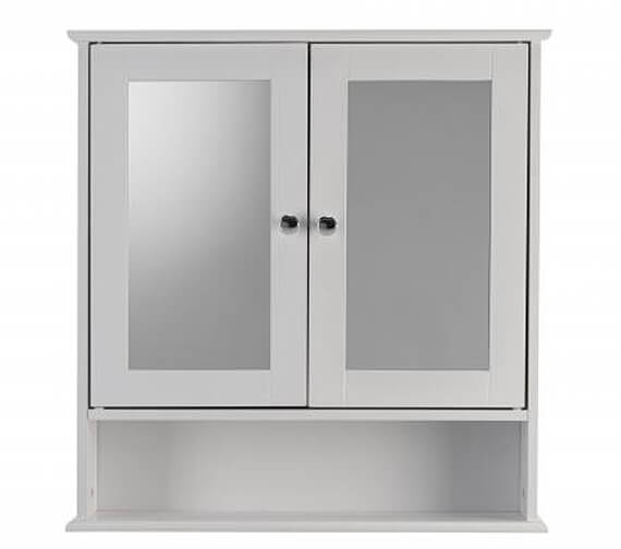 Croydex Anderson White Double Door Mirror Cabinet