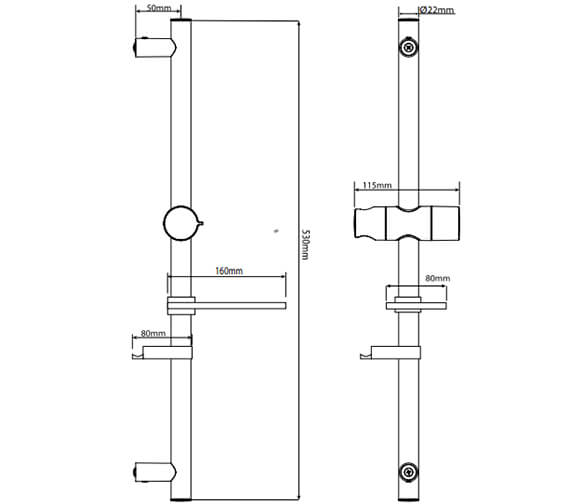 Triton KianIris Slender WhiteChrome Shower Kit