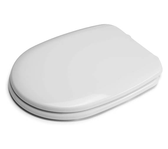Sedile wc legno bianco per Dolomite vaso Ebla larghezza 36 cm cerniere