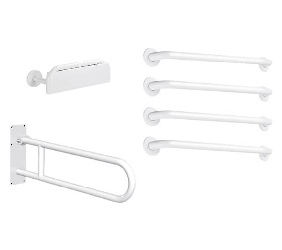 Delabie Basic Grab Bar With Support Rail And Backrest