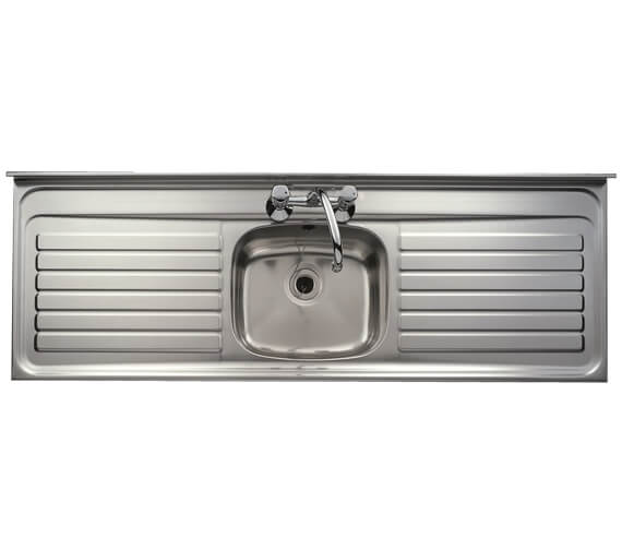 Clearwater Contract Lay-On 1.0 Bowl Double Drainer Kitchen Sink With Waste And Overflow