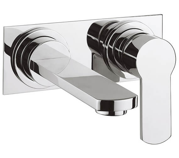 Crosswater Wisp 2 Hole Wall Mounted Chrome Basin Mixer Tap Set With Back Plate