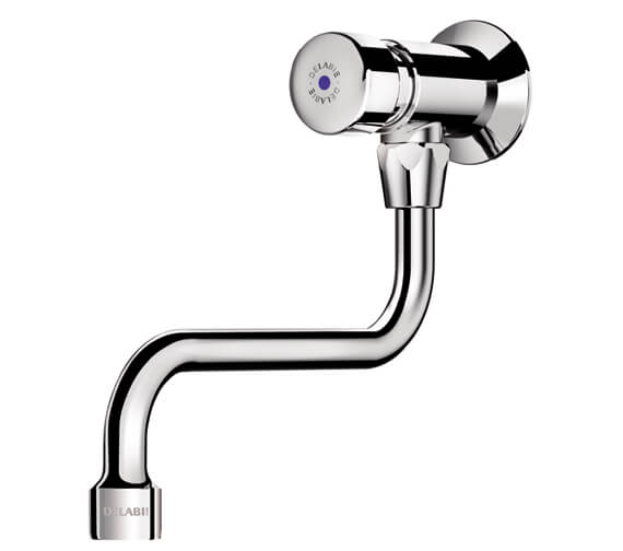 Delabie Temposoft Wall Mounted Time Flow Basin Tap With Swivel Spout