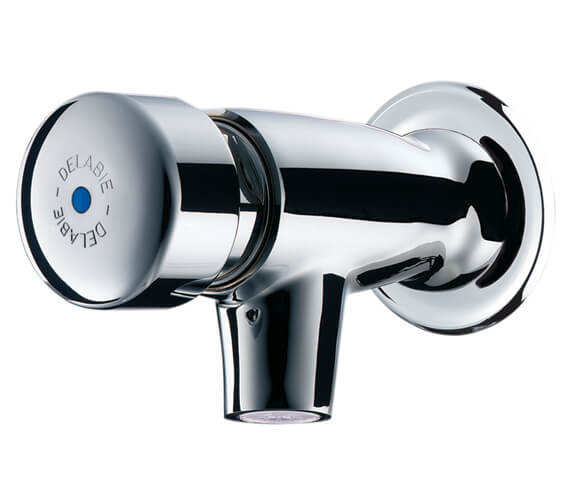 Delabie Tempostop Time Flow Wall Mounted Basin Mixer Tap With Wall Plate