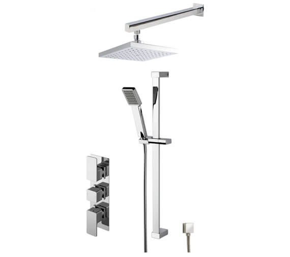 Nuie Windon Triple Thermostatic Chrome Shower Valve With Kit And Head