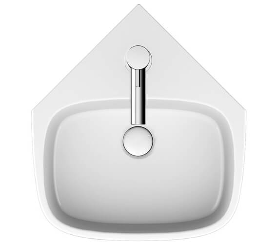 Crosswater Kai S 420mm Wide White Corner Basin With 1 Taphole
