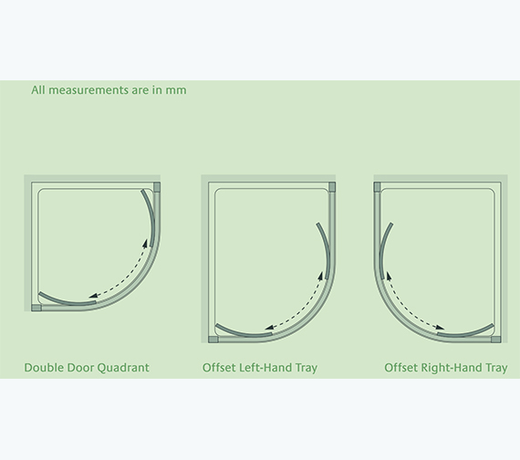 Lakes Classic DoubleDoor Offset Quadrant Shower Enclosure Silver Frame