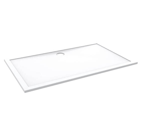 Saneux XE Gloss White Square Shower Tray With Waste