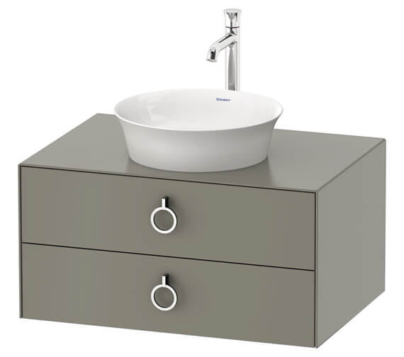 Duravit White Tulip Double Drawer Vanity Unit With Handle WT499009292