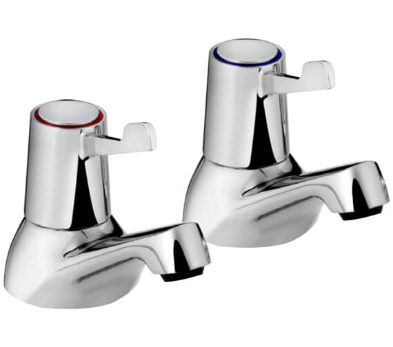 Bristan Pair Of Deck Mounted Chrome Bath Taps With 3 Inch Levers