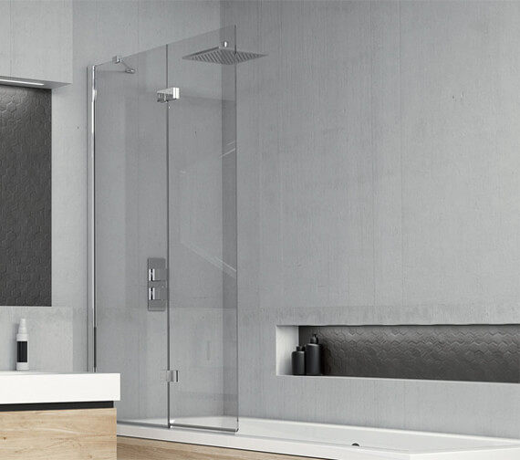 Kudos Inspire 875 x 1500mm Two Panel In-Fold Bath Screen