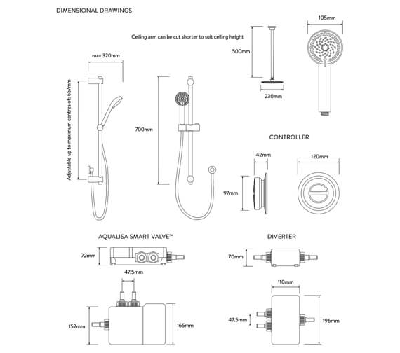 Aqualisa Quartz Chrome Classic Smart Concealed Shower Valve With ...