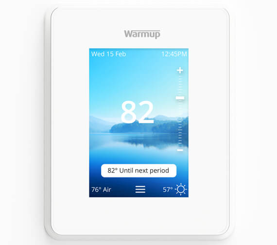 Warmup 6iE Bright Porcelain Smart Wifi Thermostat For Under Floor Heating