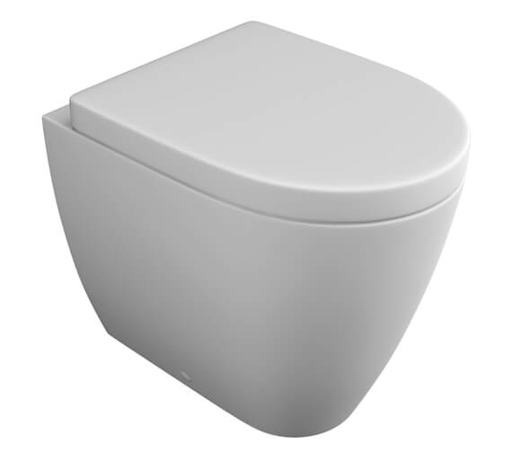 Kartell K-Vit Genoa 525mm White Back-To-Wall Toilet Pan With Seat