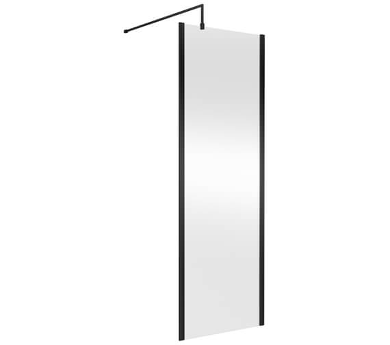 Nuie Outer Framed 1850mm High Wetroom Screen With Support Bar