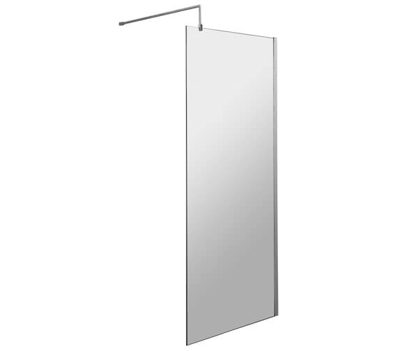 Nuie Wetroom Walk-In Shower Panel With Support Bar