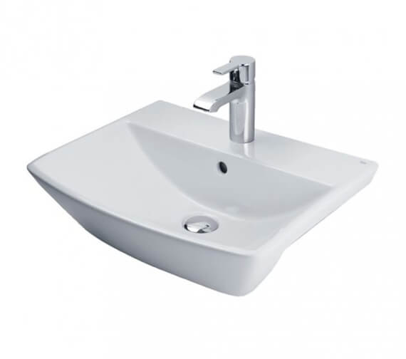 Essential Jasmine 500mm Semi Recessed White Basin With 1 Tap Hole