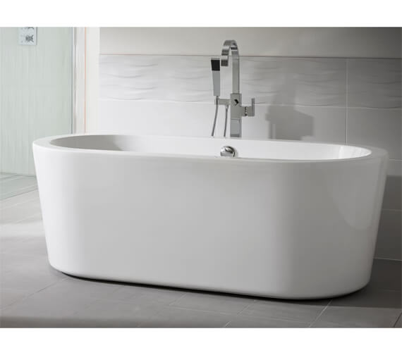 Essential Pebble 1700 x 800mm White Freestanding Bath